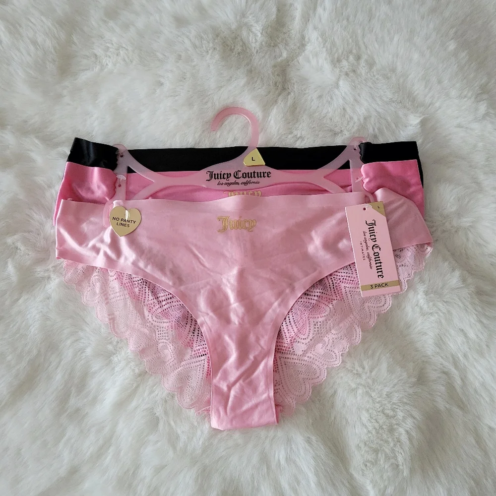 🎀JUICY COUTURE BRAND NEW 3-PACK NO PANTY LINE UNDERWEAR SIZE L